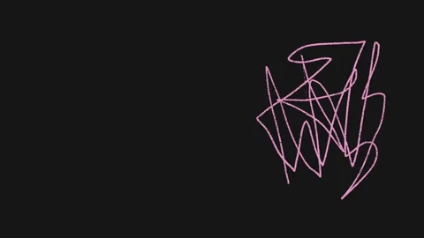 Hand drawn scribble doodle looped animation. Black and pink. Stock Footage 319766981