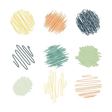 Hand drawn scribble doodle sketch element pencil art design Illustrazione stock