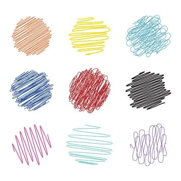 Hand drawn scribble doodle sketch element pencil art design Illustrazione stock