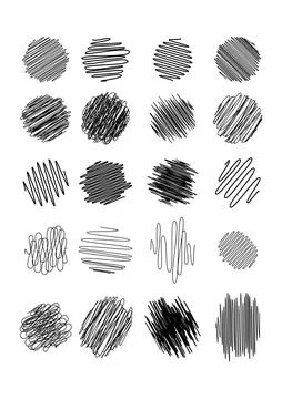 Hand drawn scribble doodle sketch element pencil art design Stock Illustration