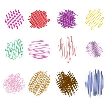 Hand drawn scribble doodle sketch element pencil art design Illustrazione stock
