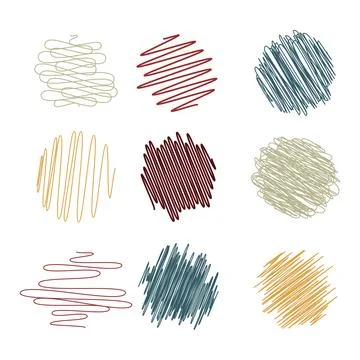 Hand drawn scribble doodle sketch element pencil art design Illustrazione stock