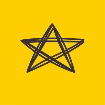 Hand drawn scribble doodle star rating. Vector illustration Illustrazione stock