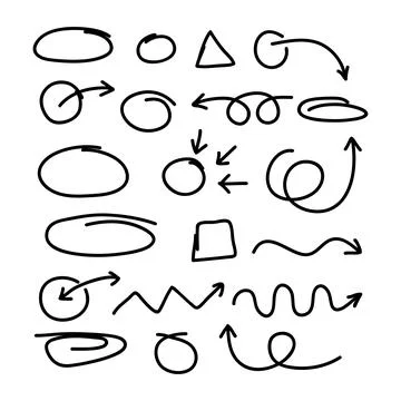 Hand drawn scribble element collection. Illustrazione stock