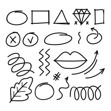 Hand drawn scribble element collections.Vector illustration Stock Illustration