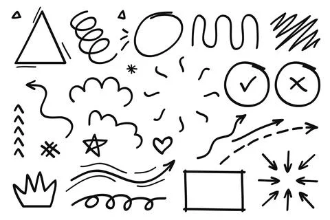 Hand- drawn scribble element collections.Vector illustration Illustrazione stock