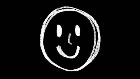 Hand-drawn scribble Emoji animation of a Happy face. Stock Footage 308434620