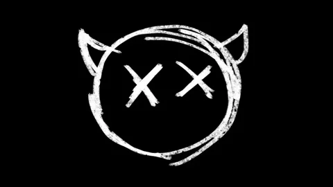 Hand-drawn scribble Emoji animation of a Devil face. Video stock 308434621