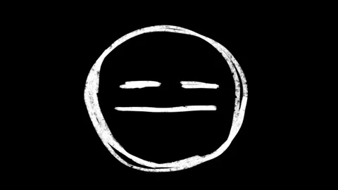 Hand-drawn scribble Emoji animation of a Expressionless face. Video stock 308434721