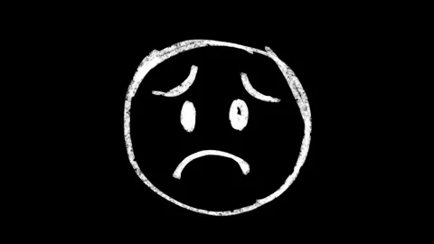 Hand-drawn scribble Emoji animation of a Sad face. Stock Footage 308435113
