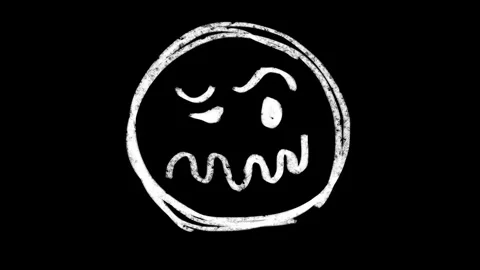 Hand-drawn scribble Emoji animation of a Drunk face. Video stock 308435137