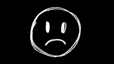 Hand-drawn scribble Emoji animation of a Sad face. Video stock 308435725