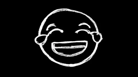 Hand-drawn scribble Emoji animation of a Tears of Joy face. Video stock 308435832