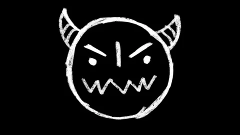 Hand-drawn scribble Emoji animation of a Angry face. Video stock 308435881