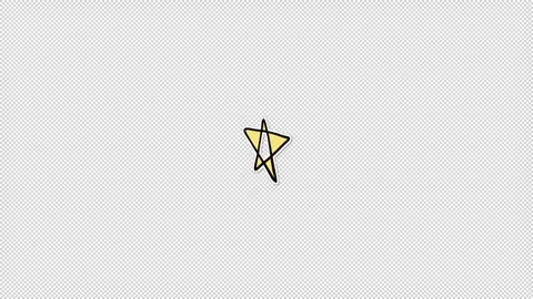 Hand Drawn Scribble Five Point Star Loop Transparent Stock Footage 347496288