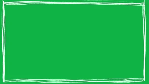Hand Drawn Scribble Frame Border Green Screen | Doodle Rectangle Border Overlay Video stock 327294892