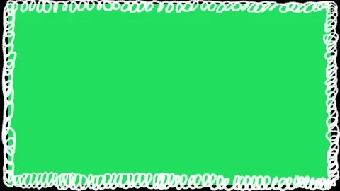 Hand Drawn Scribble Frame Border Green Screen | Doodle Rectangle Border Overlay Stock Footage 327294934