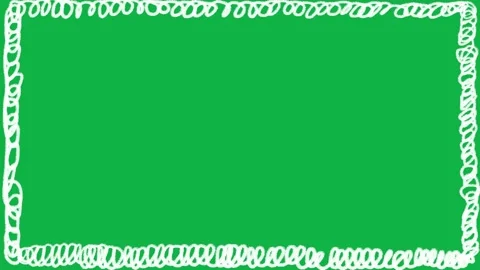 Hand Drawn Scribble Frame Border Green Screen | Doodle Rectangle Border Overlay Stock Footage 327294938