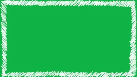 Hand Drawn Scribble Frame Border Green Screen | Doodle Rectangle Border Overlay Stock Footage 327294976