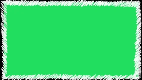 Hand Drawn Scribble Frame Border Green Screen | Doodle Rectangle Border Overlay Video stock 327294980