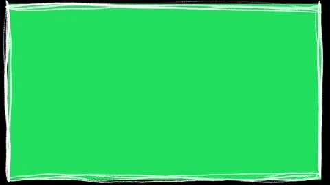 Hand Drawn Scribble Frame Border Green Screen | Doodle Rectangle Border Overlay Video stock 327294997