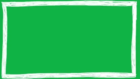 Hand Drawn Scribble Frame Border Green Screen | Doodle Rectangle Border Overlay Video stock 327294999