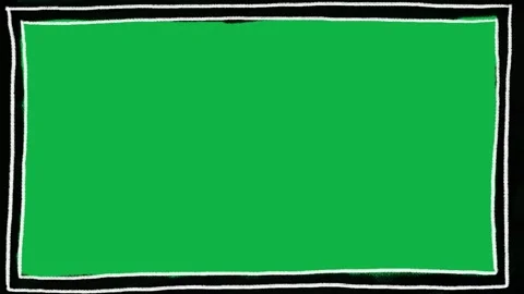 Hand Drawn Scribble Frame Border Green Screen | Doodle Rectangle Border Overlay Video stock 327295042