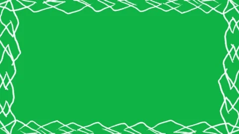 Hand Drawn Scribble Frame Border Green Screen | Doodle Rectangle Border Overlay Stock Footage 327295057