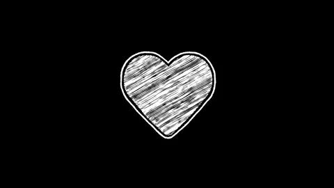 Hand Drawn Scribble Heart Animation Doodle Sketch Love Symbol Stock-Footage 333159600