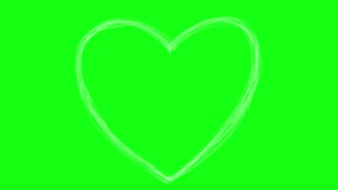 Hand-Drawn Scribble Heart Outline Animation on Green Screen Stock Footage 318317557