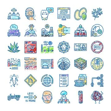 Hand drawn scribble icons collection for diverse concepts Stockillustratie
