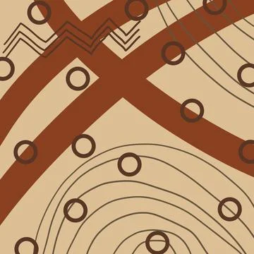 Hand drawn scribble line shapes on brown background. Abstract creative Stock Illustration