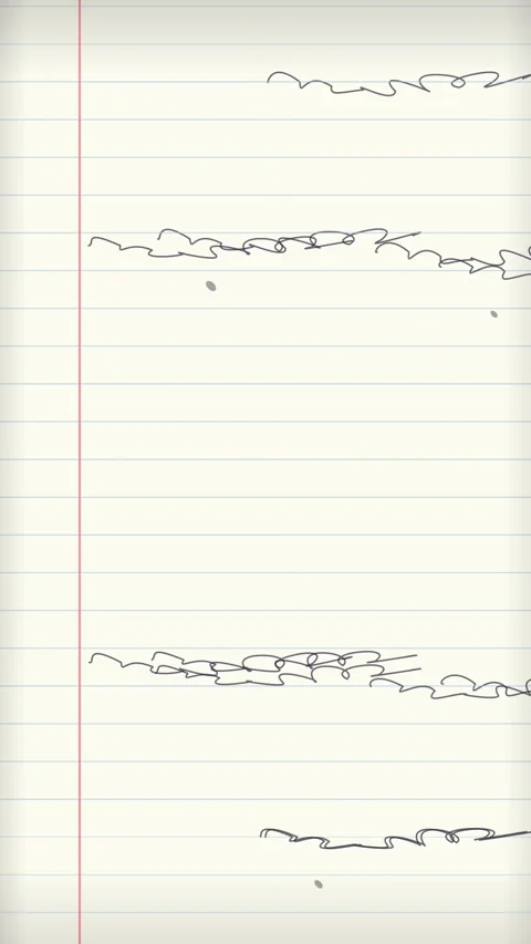 Hand Drawn Scribble Lines on Lined Paper Background Stock Footage 346195459