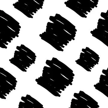 Hand drawn scribble lines seamless pattern. Abstract background in grunge sty Stock Illustration