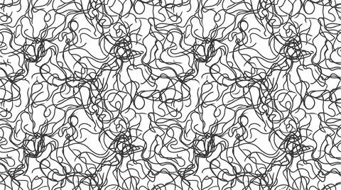Hand drawn scribble pattern black ink line art backdrop. Stock Illustration