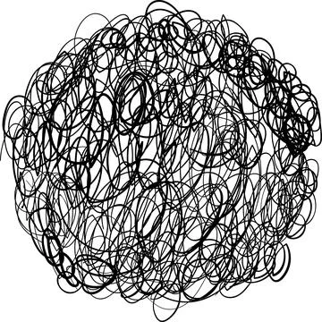 Hand drawn scribble shapes round Doodle pen drawn cartoon Doodle Stock Illustration