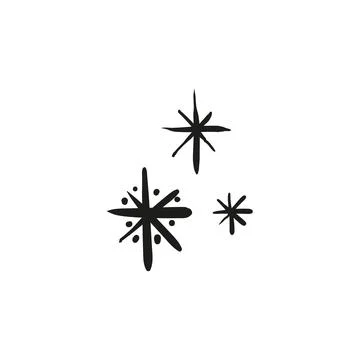 Hand drawn scribble snowflakes. Stock Illustration