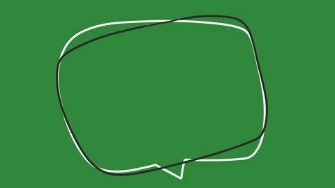 Hand Drawn Scribble Speech Bubble Animation on Green Screen Stockbeeldmateriaal 328989514