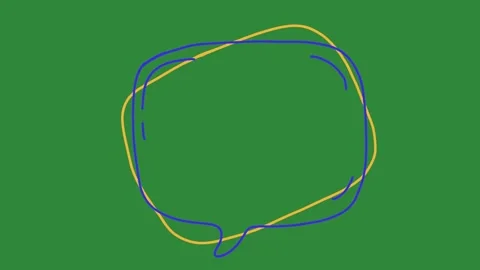 Hand Drawn Scribble Speech Bubble Animation on Green Screen Stockbeeldmateriaal 328989521