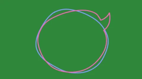 Hand Drawn Scribble Speech Bubble Animation on Green Screen Stockbeeldmateriaal 328989530