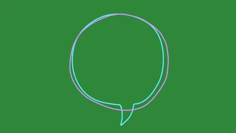 Hand Drawn Scribble Speech Bubble Animation on Green Screen Stockbeeldmateriaal 328989531