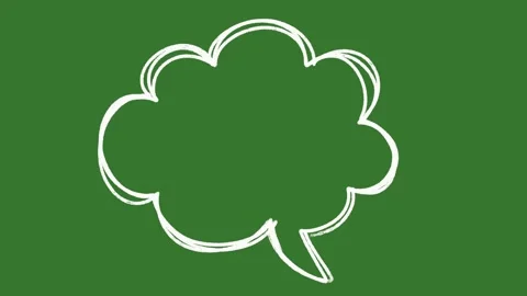 Hand Drawn Scribble Speech Bubble Animation on Green Screen Stockbeeldmateriaal 329940745