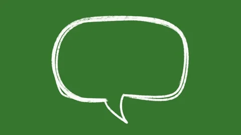 Hand Drawn Scribble Speech Bubble Animation on Green Screen Stockbeeldmateriaal 329940747