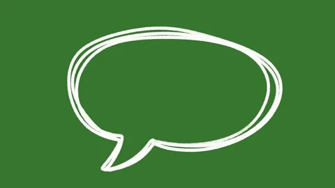 Hand Drawn Scribble Speech Bubble Animation on Green Screen Stockbeeldmateriaal 329940753