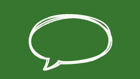 Hand Drawn Scribble Speech Bubble Animation on Green Screen Stockbeeldmateriaal 329940756