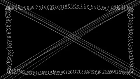 Hand Drawn Scribble Spiral Frame Overlay with Diagonal Cross Lines Animation Stock Footage 340280767