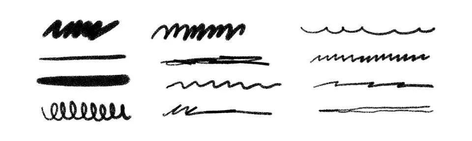 Hand-drawn scribble texture with crayon, pencil, and charcoal strokes. Chalk Stock Illustration