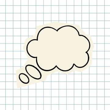 Hand drawn scribble thought bubble on grid paper 库存插图