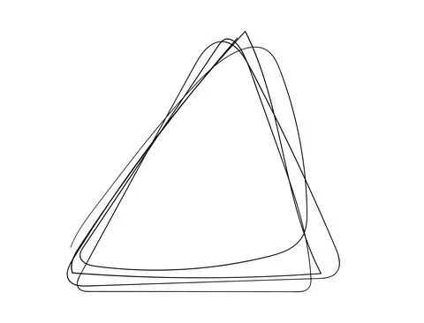 Hand drawn scribble triangle. abstract triangular frame in doddles style. Lateen Illustrazione stock