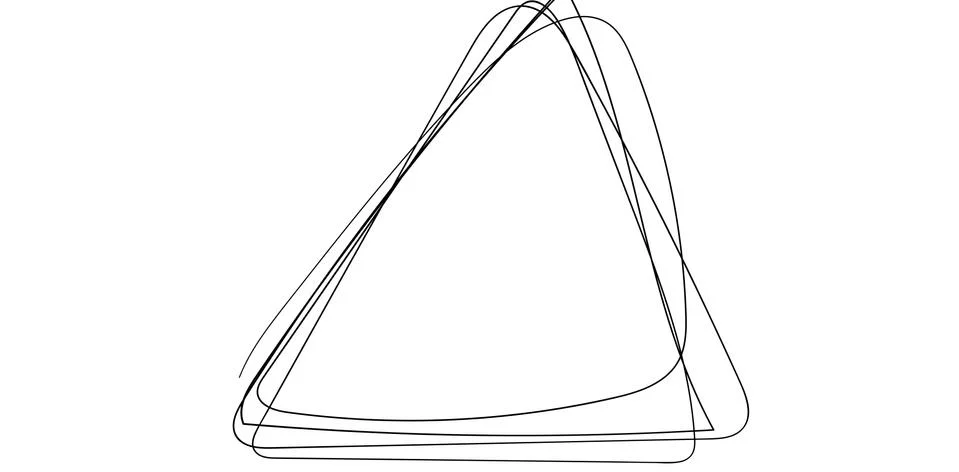 Hand drawn scribble triangle. abstract triangular frame in doddles style. Lateen Stock Illustration